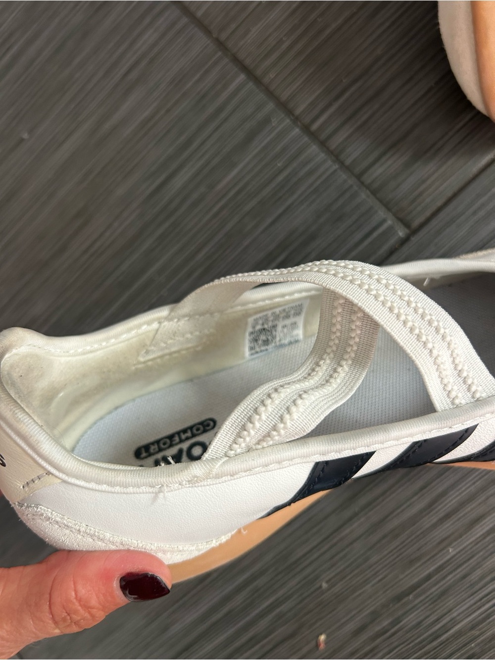 adidas Women's White Beige Mary Jane Sneakers - Picture 5 of 6